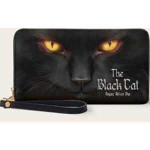 The Black Cat Wallet Horror Goth Halloween New NWT Grunge Emo Excellent Poe